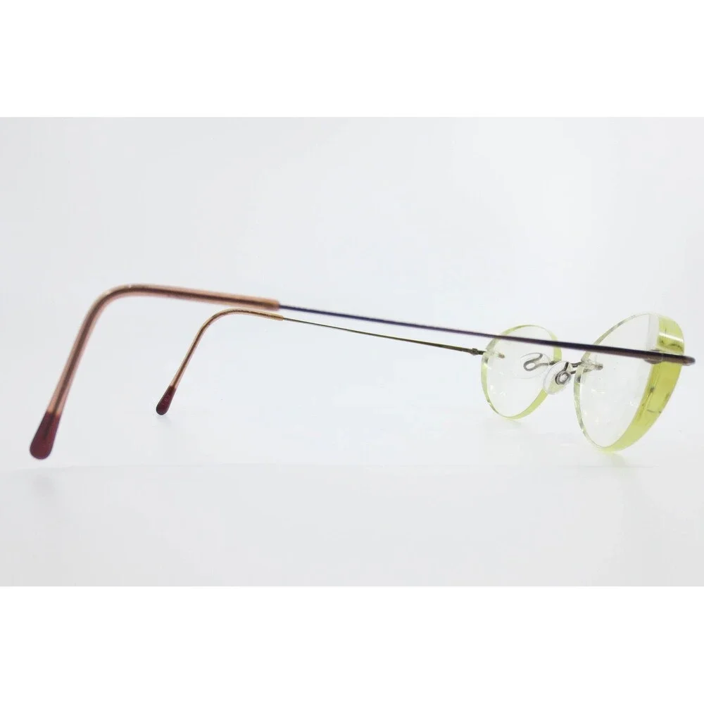 Marchon Airlock 760 Bronze Rimless Oval Eyeglasses Frames 56-19-135 Minimalist